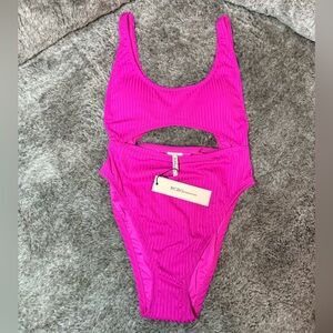 BCBGeneration Vibrant Pink Cut Out Swimsuit